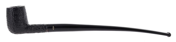 Pipa Savinelli Churchwarden 104, Rusticata nera, shape Billiard dritta, filtro 6mm