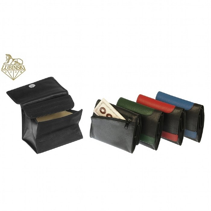 Lubinski - PortaTabacco RYO CUT a Bisaccia con 2 Scomparti - Nappa NERO BLU