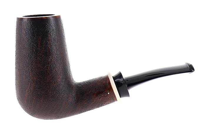 Pipa LEO Ingrid rusticata marrone "seta" shape chimney brandy semicurva