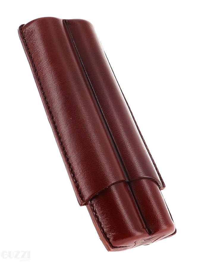 Lubinski - Porta Sigari scanalato in Cuoio - 2 Corona - Cognac