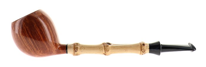 Pipa Mimmo Provenzano GRADO C liscia chiara shape pencil canted apple con inserto in bamboo