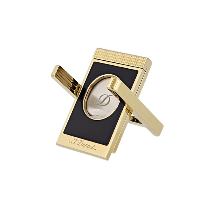ST Dupont - Tagliasigari Cutter con appoggia sigaro - Lacca Nera-Gold
