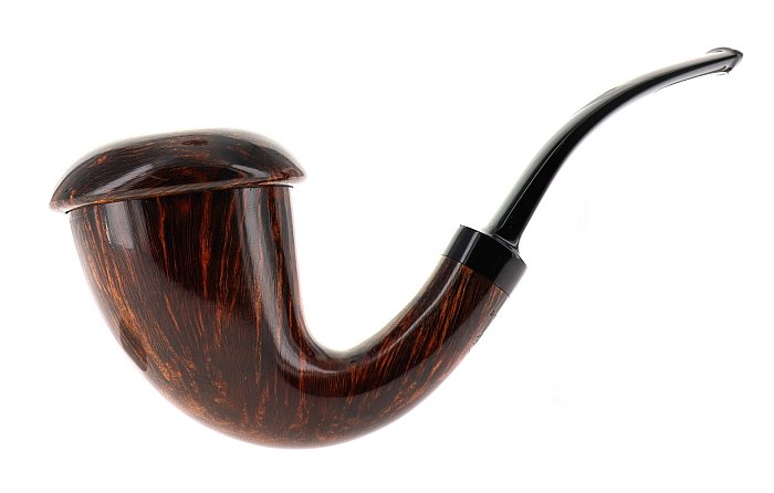 Pipa C-pipe GRUPPO 6 liscia marrone shape bent calabash 2 cup