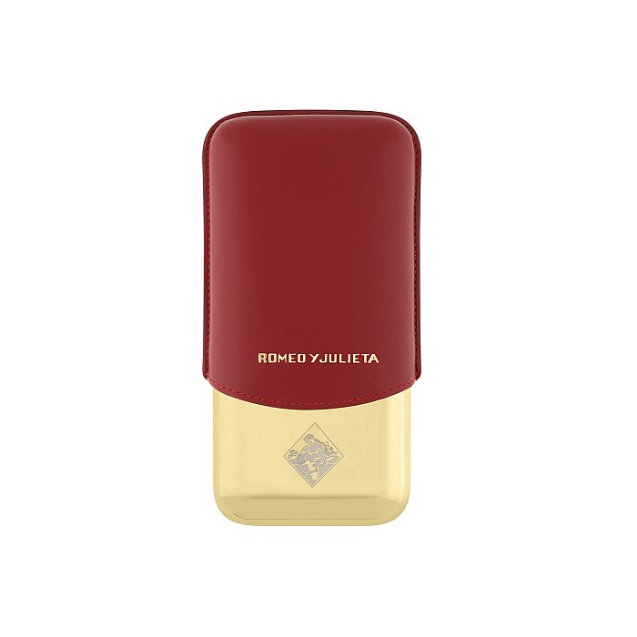 ST Dupont - ROMEO Y JULIETA - Porta Sigari Triplo in Metallo e Pelle