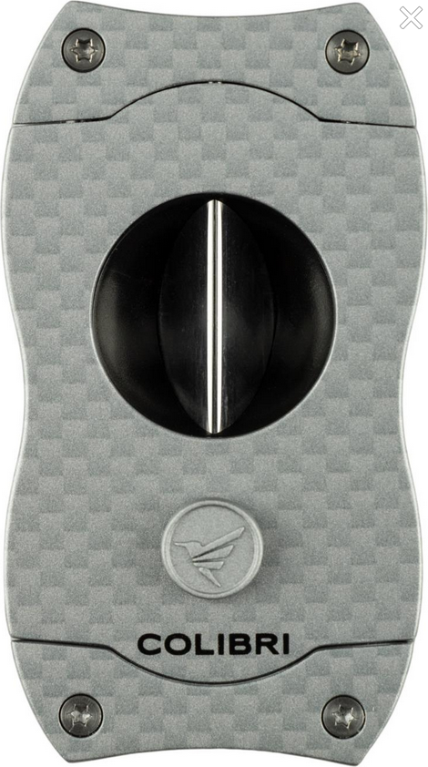 Colibri - Taglia Sigari - V-Cut CARBON PRINT - Silver