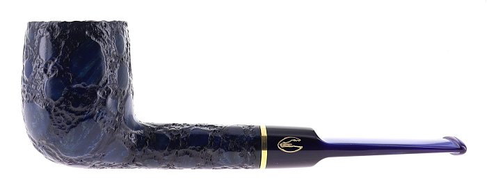 Pipa Savinelli ALLIGATOR 114 blu, finissaggio Alligator, shape Capiente Billiard dritta, filtro 6mm