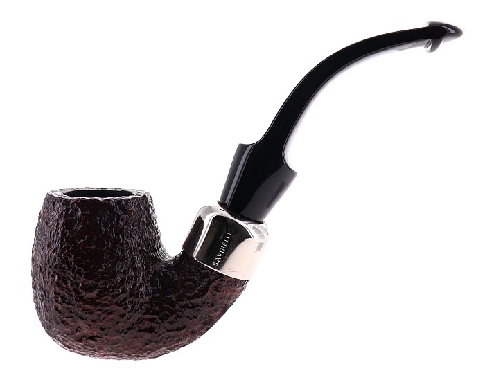 Pipa Savinelli - NEW DRY SYSTEM rusticata marrone 613 shape bent Billiard, filtro 6mm