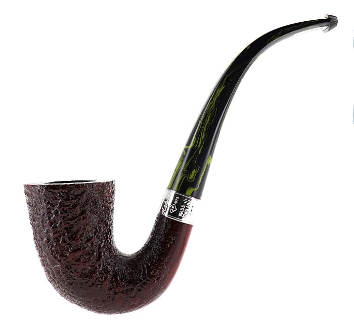 Pipa ASHTON PEBBLE GRAIN XXX sabbiata marrone shape bent calabash vera in argento