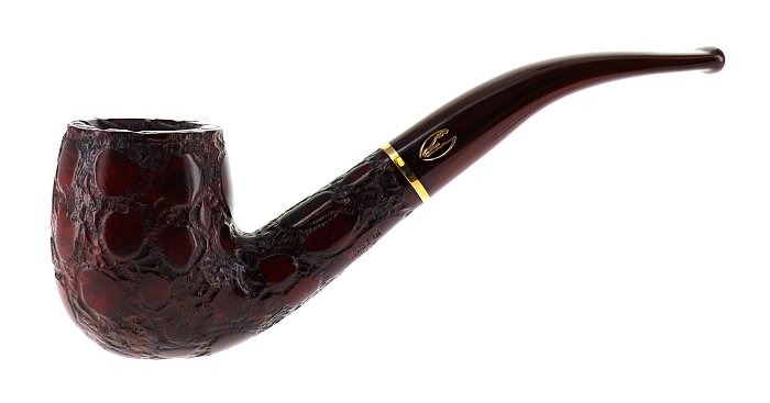 Pipa Savinelli ALLIGATOR 606 brown, finissaggio Alligator, shape Capiente Billiard curva, filtro 6mm