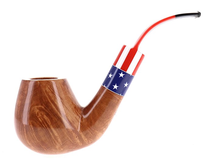 Pipa Amorelli ** 2 STELLE PATRIOT liscia marrone shape magnum bent brandy 9mm