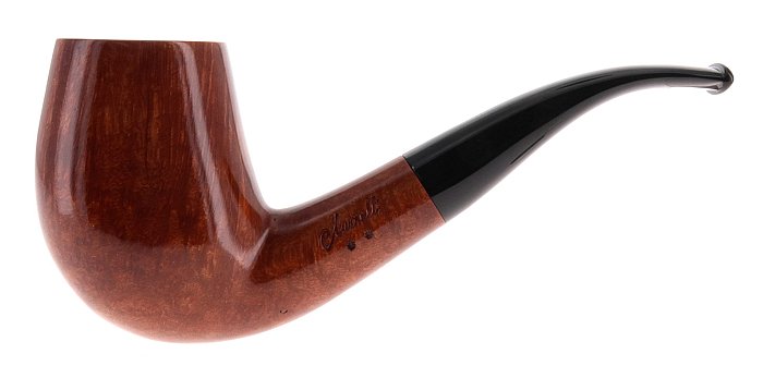 Pipa Amorelli ** 2 STELLE liscia marrone shape bent billiard 9mm
