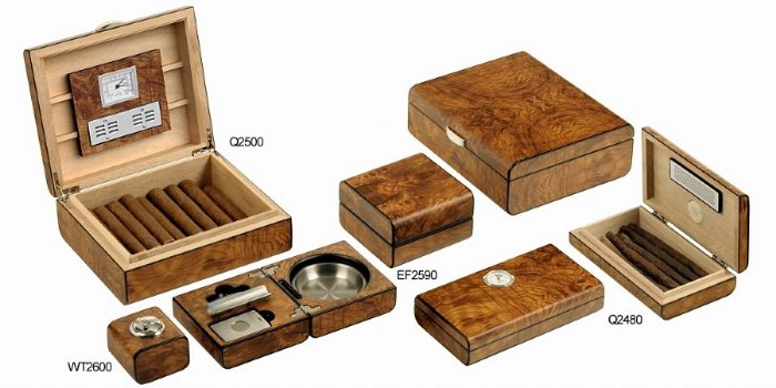 Toscano - Scatola Umidificata in Legno di Olmo Naturale per 10 Toscani