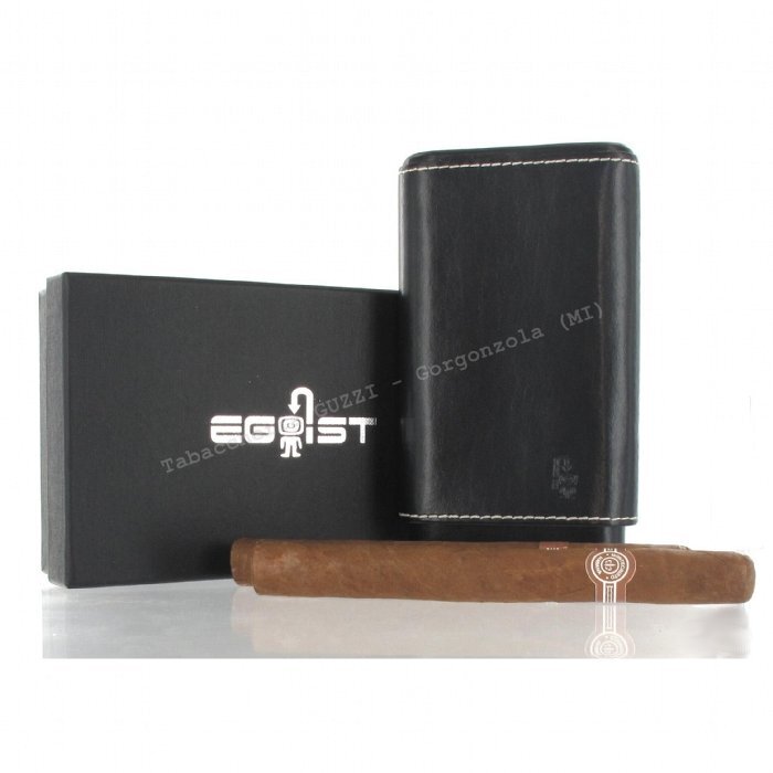 Egoist by ITA - Portasigari Extra Rigido in EcoPelle NERO per 4 Corona