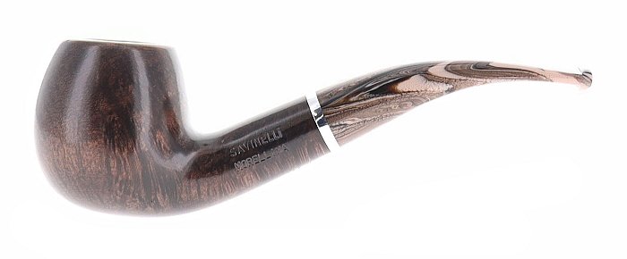 Pipa Savinelli Morellina 626, liscia marrone, shape Apple curva, filtro 6mm
