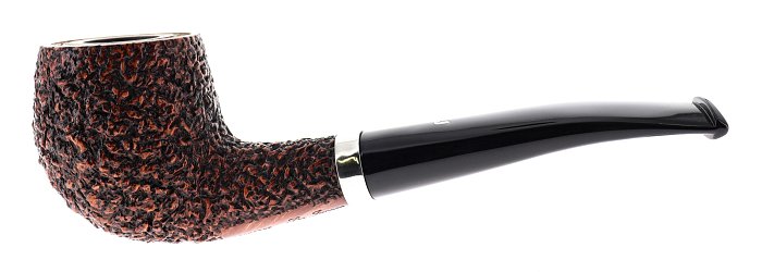 Pipa Ser Jacopo dalla Gemma R1 E LEONARDO rusticata marrone shape apple semicurva vera in argento