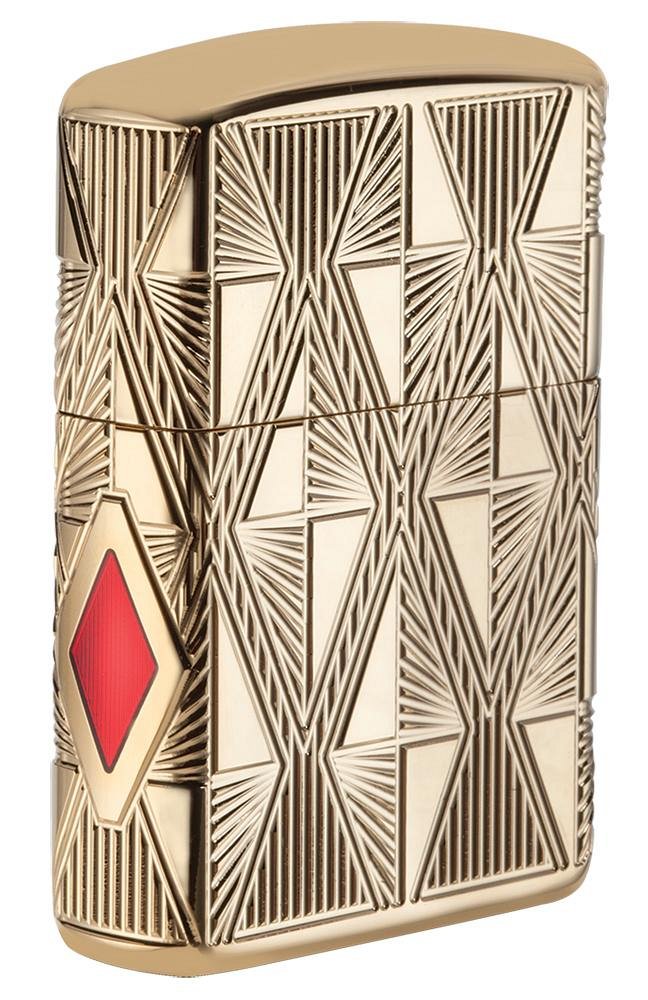 Zippo -  Armor MultiCut High Polish Gold Plate Epoxy Inlay