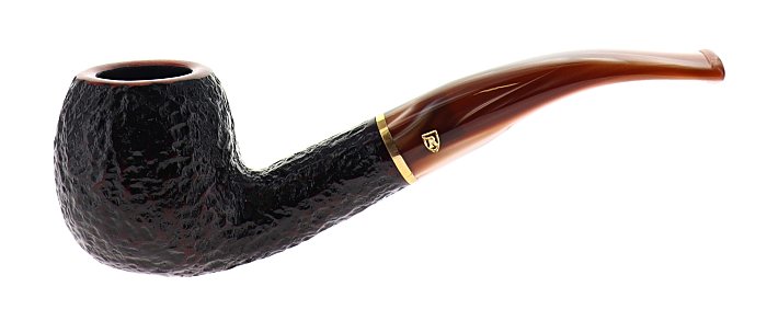 Pipa Savinelli Roma Lucite 626 KS, rusticata marrone, shape Apple curva, filtro 6mm