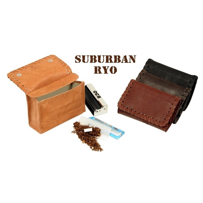 Lubinski - PortaTabacco SUBURBAN RYO Piccola - Nappa  MARRONE SCURO TESTA MORO