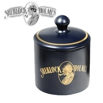 Lubinski - Vaso Porta Tabacco Cilindro in Ceramica Blu - Umidificato