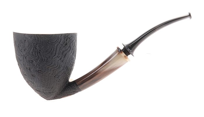 Pipa Piero Vitale ** 2 STELLE sabbiata scura shape bent dublin pickaxe