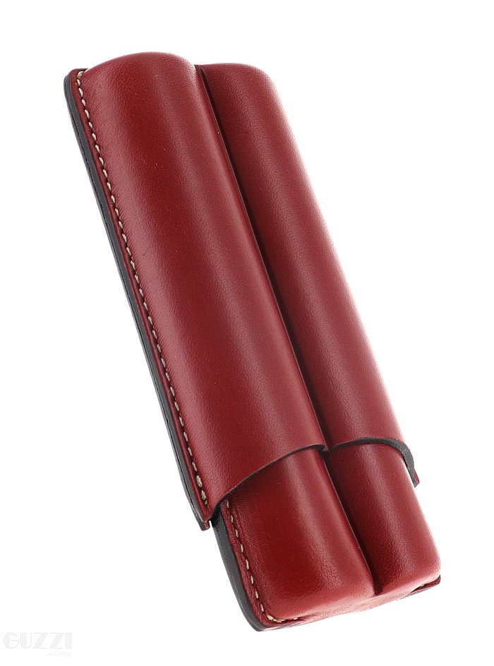 Lubinski - Porta Sigari scanalato in Cuoio  - 2 Robusto - Marrone