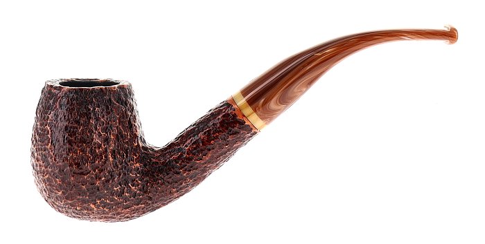 Pipa Savinelli Dolomiti 602 rusticata marrone shape bent billiard filtro 9mm
