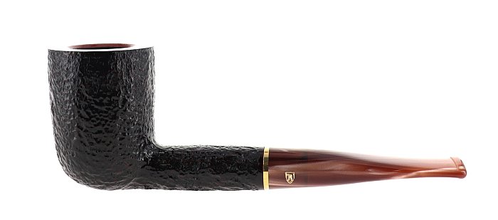 Pipa Savinelli Roma Lucite 412 KS, rusticata marrone, shape Capiente Dublin dritta, filtro 9mm