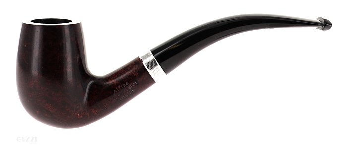 Pipa Dunhill BRUYERE 5102 liscia marrone shape bent billiard vera in argento 6mm decorata