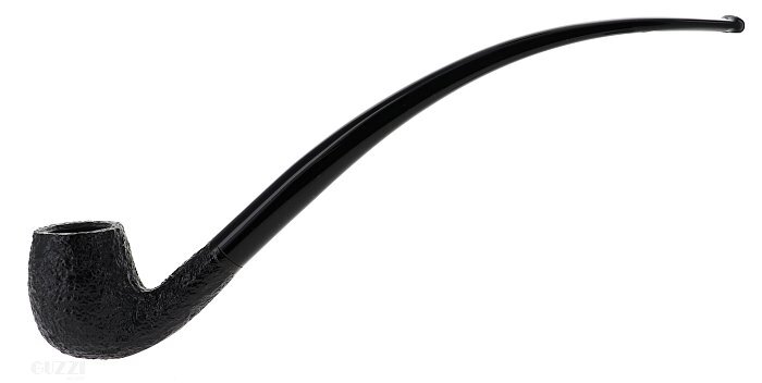 Pipa Savinelli Churchwarden 601, Rusticata nera, shape Billiard curva, filtro 3mm