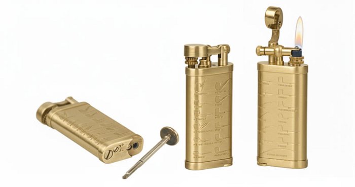 Passatore - Accendino Pipa Ottone "Antique" con pigino