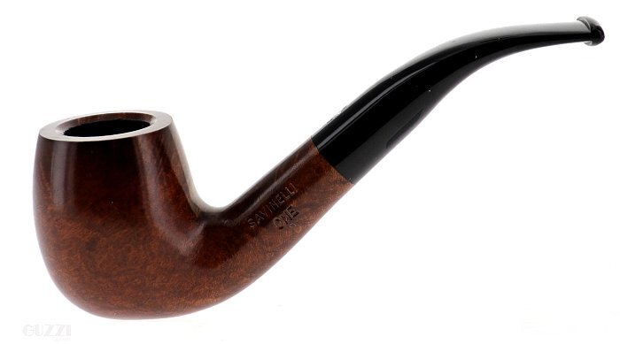 Pipa Savinelli - Kit Prima Pipa One 601, Liscia Curva - Filtro 6mm