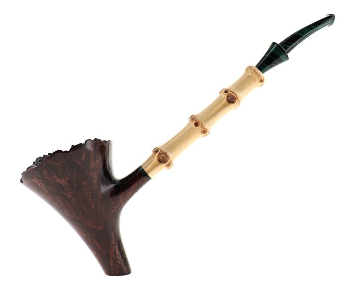 Pipa LA BIOTA BAMBOO liscia marrone shape stand up mushrooms barktop