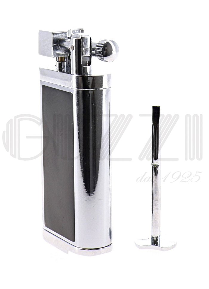 Lubinski - Accendino Pipa Cromato-Nero "Pipe" con pigino