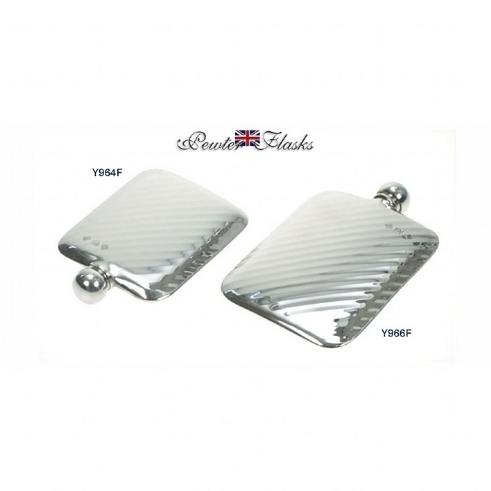 Lubinski - Fiasca 4 oz. Extrapiatta Fluted in Peltro Inglese