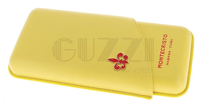 Portasigari in Pelle MONTECRISTO - Giallo - 3 Posti
