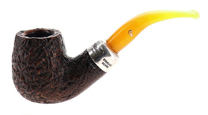 Pipa Peterson of Dublin ROCK OF CASHEL XL90 sabbiata marrone shape bent billiard