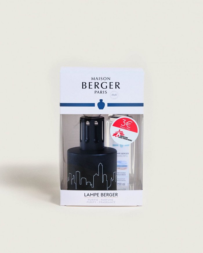 Lampe Berger - Pure Noir x Medici Senza Frontiere  con 250ml Vent d'Océan