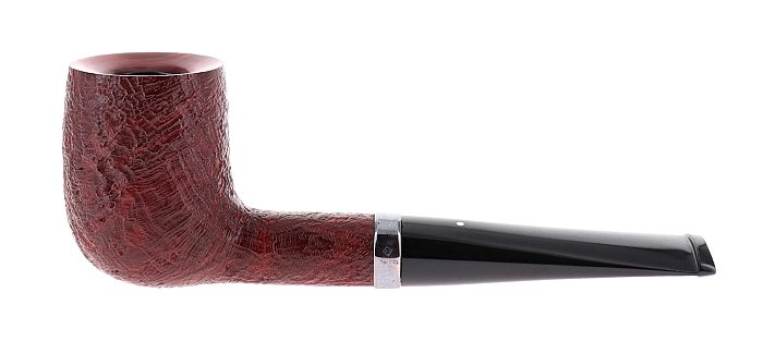 Pipa Dunhill RUBYBARK 5103 sabbiato rosso shape stand up billiard vera in argento