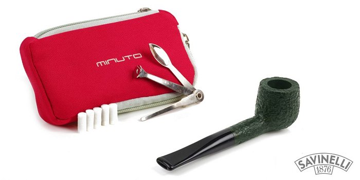 Pipa Savinelli - Minuto 109 Rusticata Dritta Verde con Kit PrimaPipa