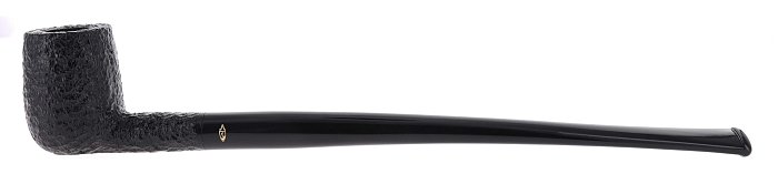 Pipa Savinelli Churchwarden 104, Rusticata nera, shape Billiard dritta, filtro 3mm