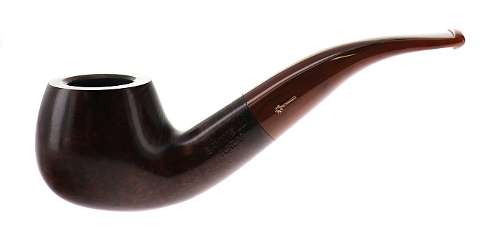 Pipa Savinelli Tundra 646, liscia marrone, shape Brandy curva, filtro 6mm