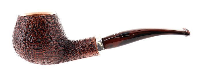 Pipa Il Ceppo GRUPPO 1 sabbiata marrone shape prince semicurva vera in argento