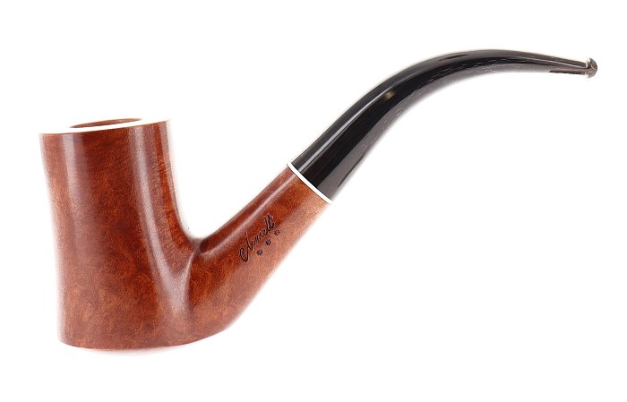 Pipa Amorelli *** 3 STELLE liscia marrone shape magnum bent vulcano bocchino in corno