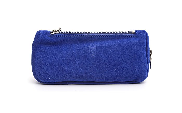Savinelli - Astuccio Pipa e Tabacco in Pelle Scamosciata BLU