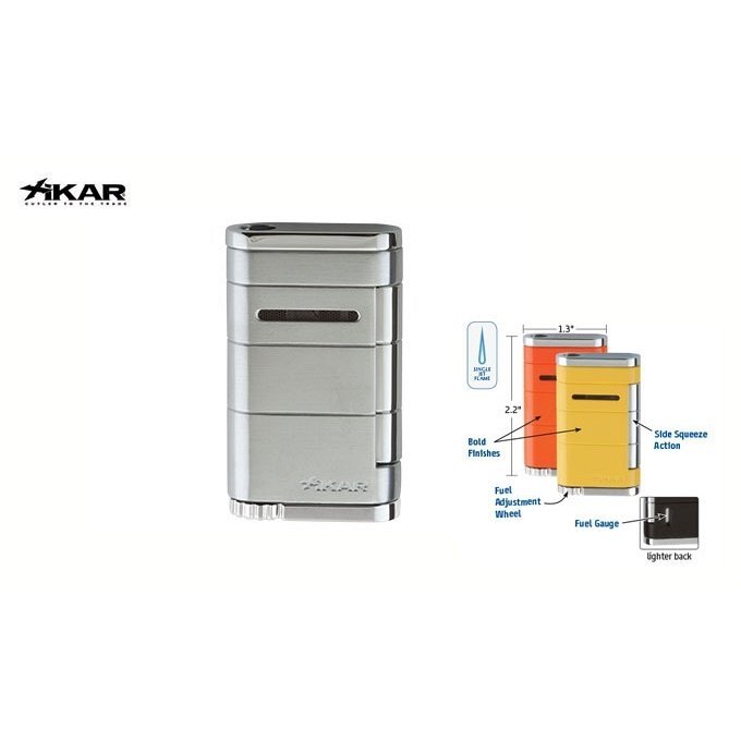 XICAR - Accendino JetFlame ALLUME SINGLE Grigio Silver Steel
