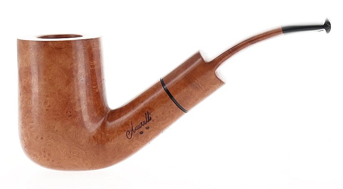 Pipa Amorelli ** 2 STELLE BUSBY liscia marrone shape bent billiard