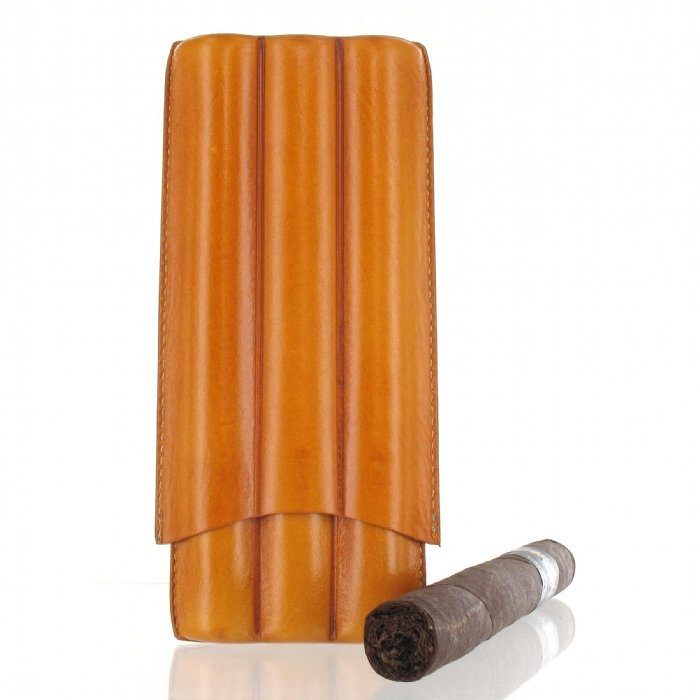 Lubinski - Porta Sigari - Cuoio Ocra - 3 DOUBLE CORONA