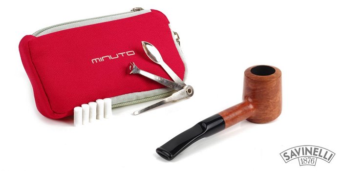Pipa Savinelli - Minuto 310 Liscia Dritta Chiara con Kit PrimaPipa