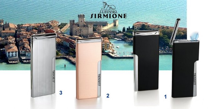 Lubinski - Accendino SIRMIONE Cromo e Oro Rosa Flat JetFlame