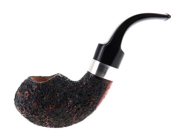 Pipa ARDOR URANO rusticata shape full bent author con vera in argento